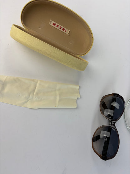 Vintage Marni Gradient Frame Sunglasses c. 2010s Brown Black