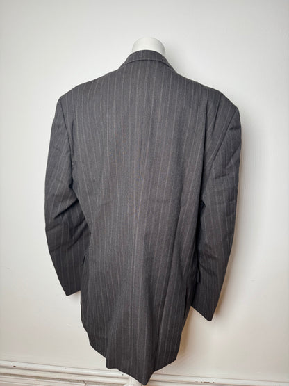 Vintage Courreges Striped Men’s Wool Blazer M/L Grey