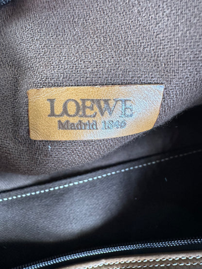 Vintage Loewe Suede Leather Tote Bag Brown Tan