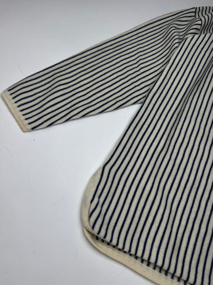 Vintage Yves Saint Laurent Striped Wool Sweater 36/S Navy beige