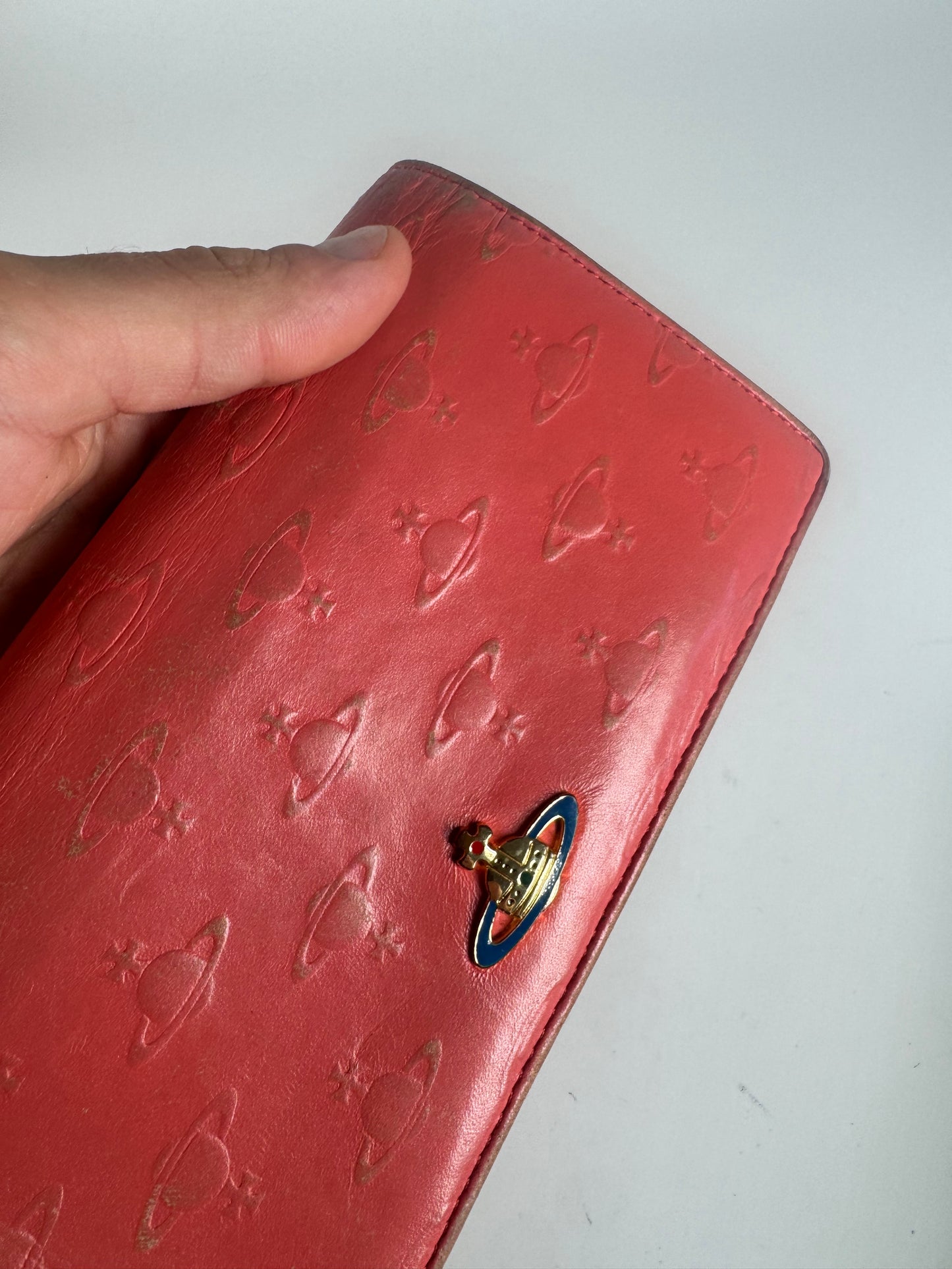 Vintage Vivienne Westwood Patent Leather Monogram wallet red