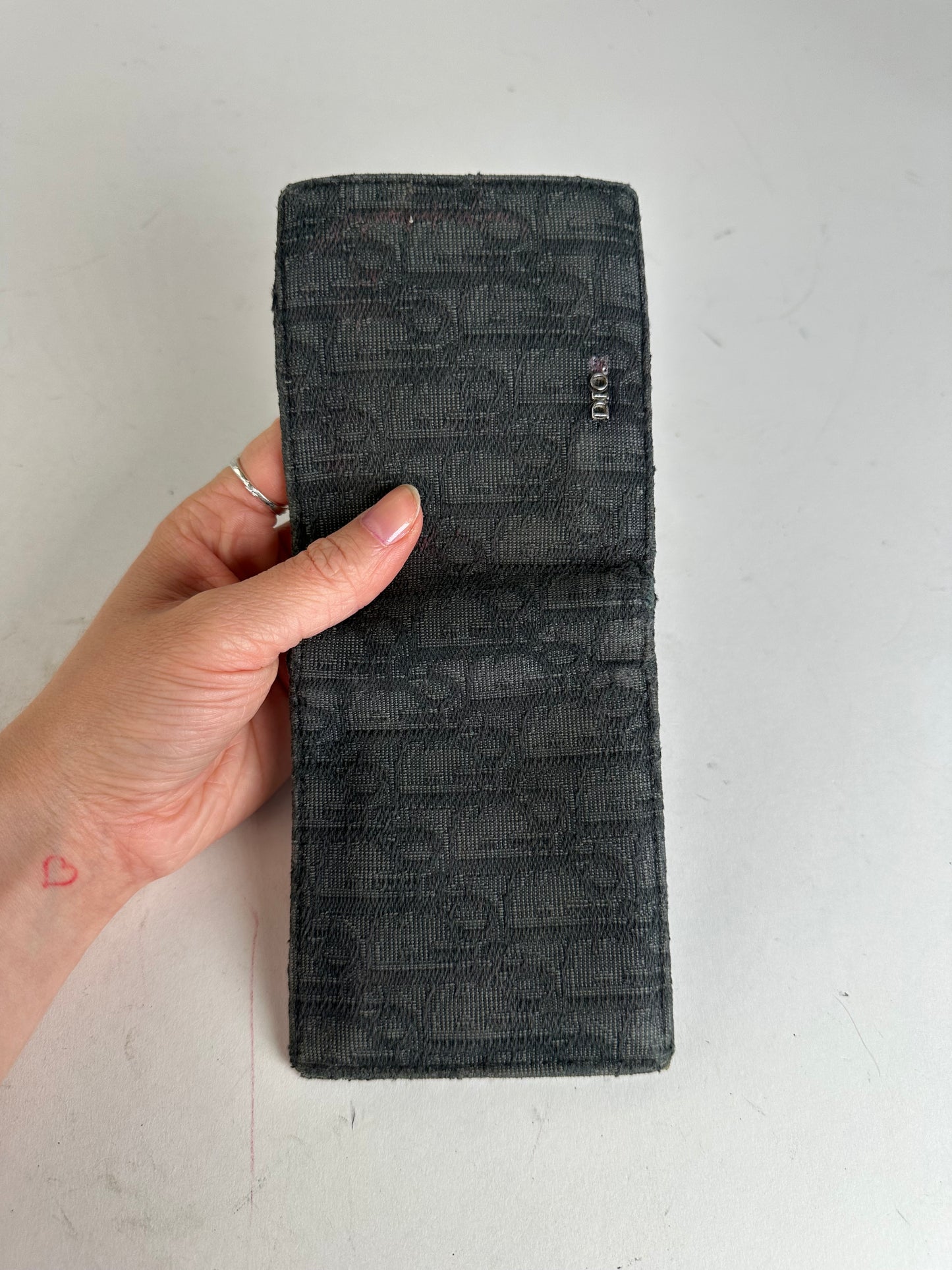 Vintage Dior Oblique Monogram Canvas Bifold Wallet Black