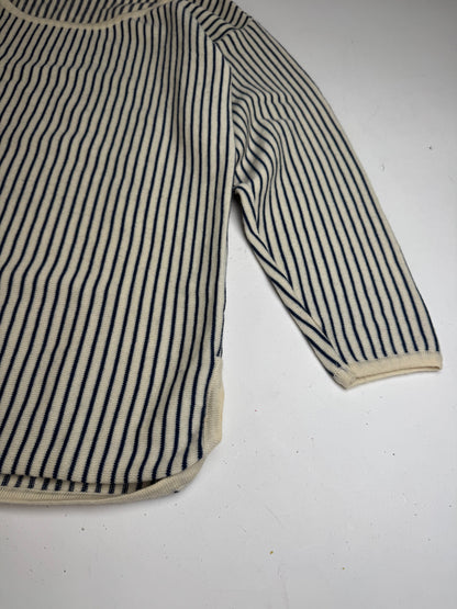 Vintage Yves Saint Laurent Striped Wool Sweater 36/S Navy beige