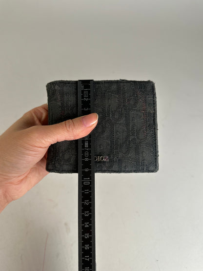 Vintage Dior Oblique Monogram Canvas Bifold Wallet Black