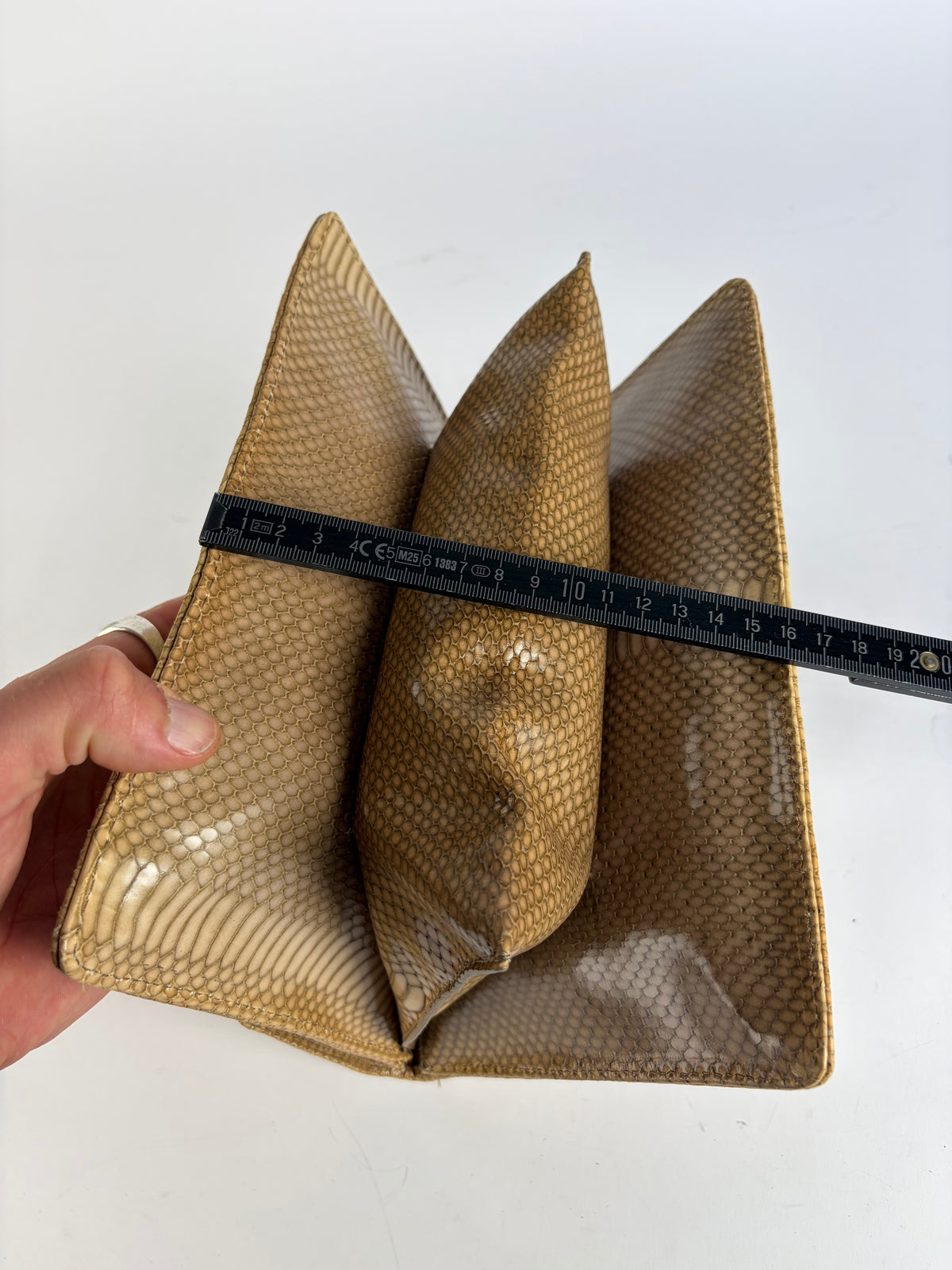 Vintage Giorgio Armani Emporio Armani Python-Effect Top-Handle Bag Late 1990s Beige
