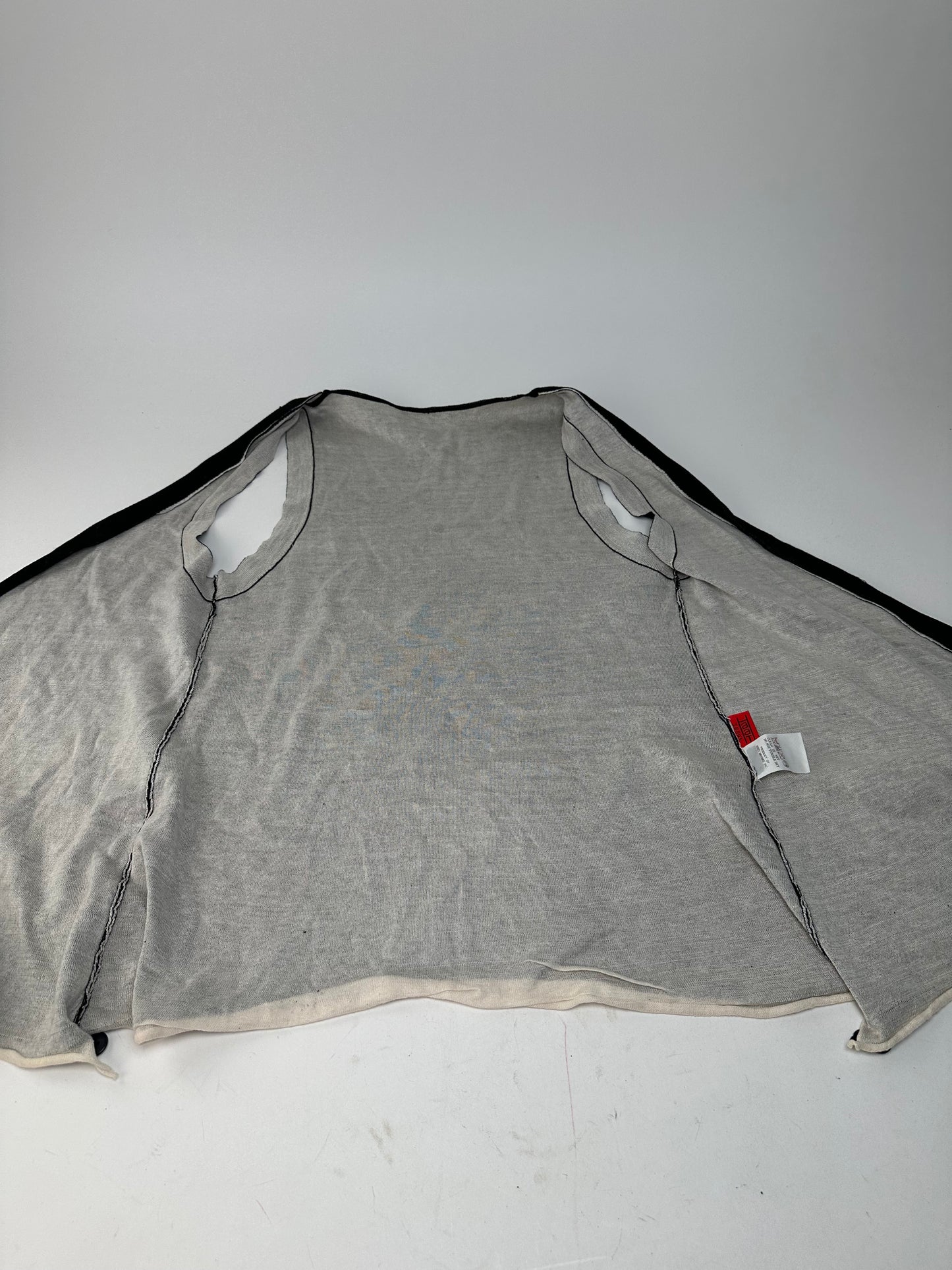 Vintage Issey Miyake Wool Wrap Top Black Cream M