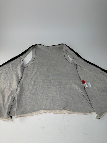 Vintage Issey Miyake Wool Wrap Top Black Cream M