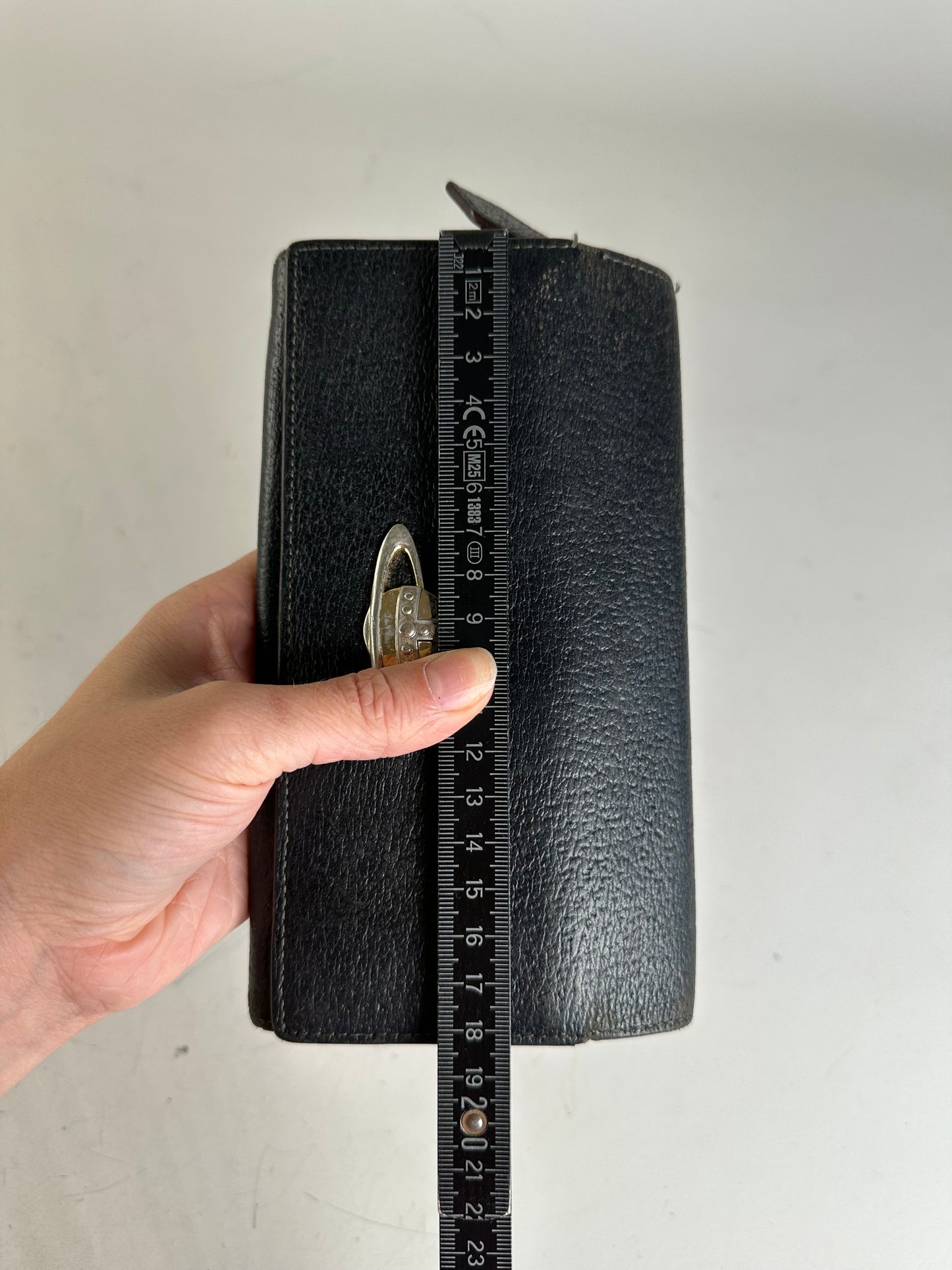 Vintage Vivienne Westwood Textured Leather Wallet Black Silver