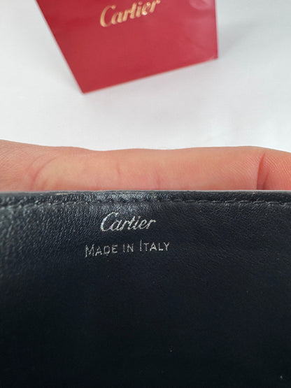 Vintage Cartier Leather Logo Card Holder Grey