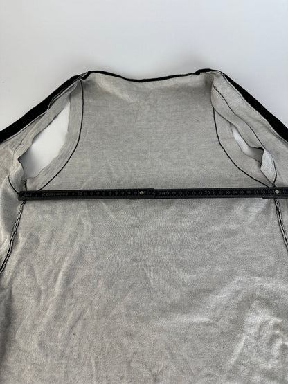 Vintage Issey Miyake Wool Wrap Top Black Cream M