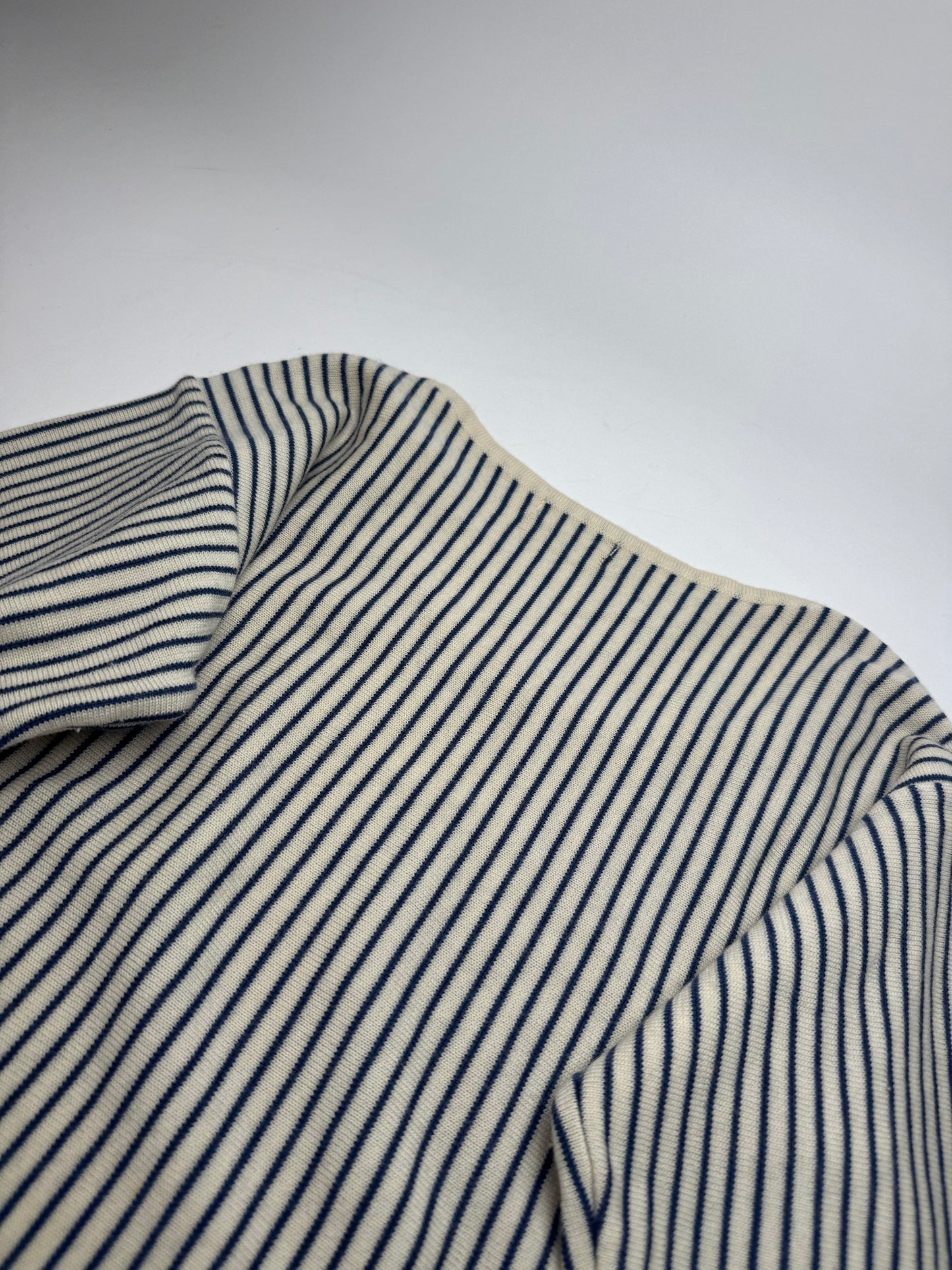 Vintage Yves Saint Laurent Striped Wool Sweater 36/S Navy beige