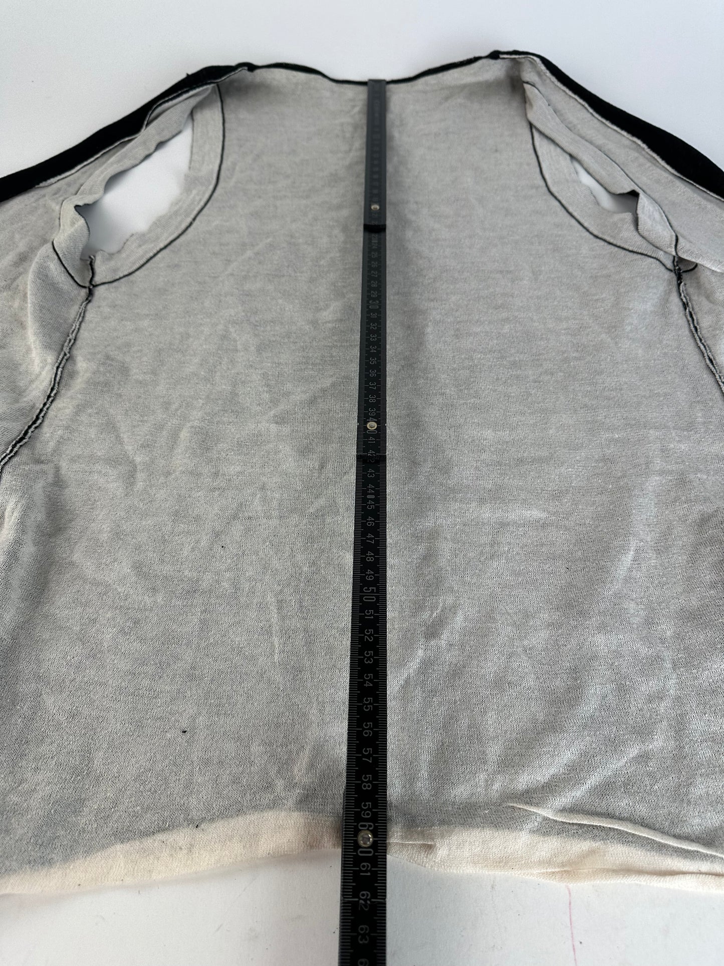 Vintage Issey Miyake Wool Wrap Top Black Cream M