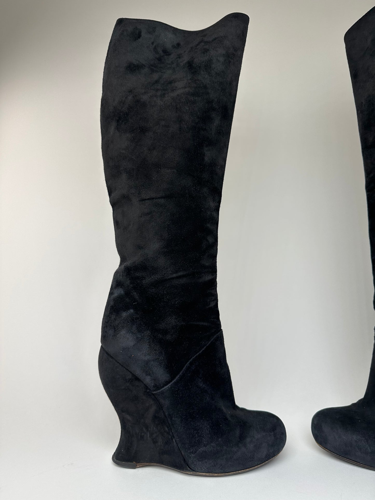 Vintage Bottega Veneta Suede Boots Black EU37,5