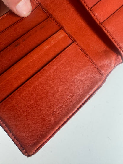 Vintage Bottega Veneta Intrecciato Leather wallet Orange