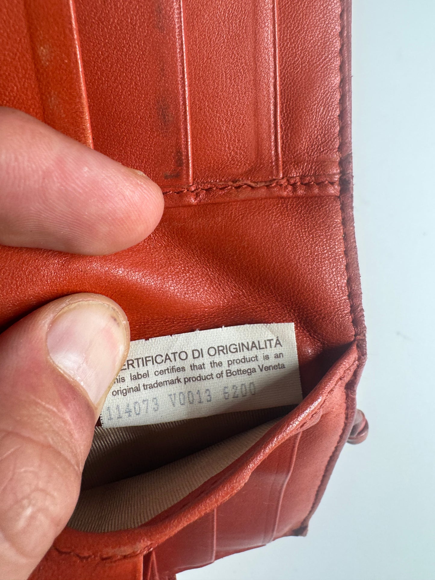 Vintage Bottega Veneta Intrecciato Leather wallet Orange