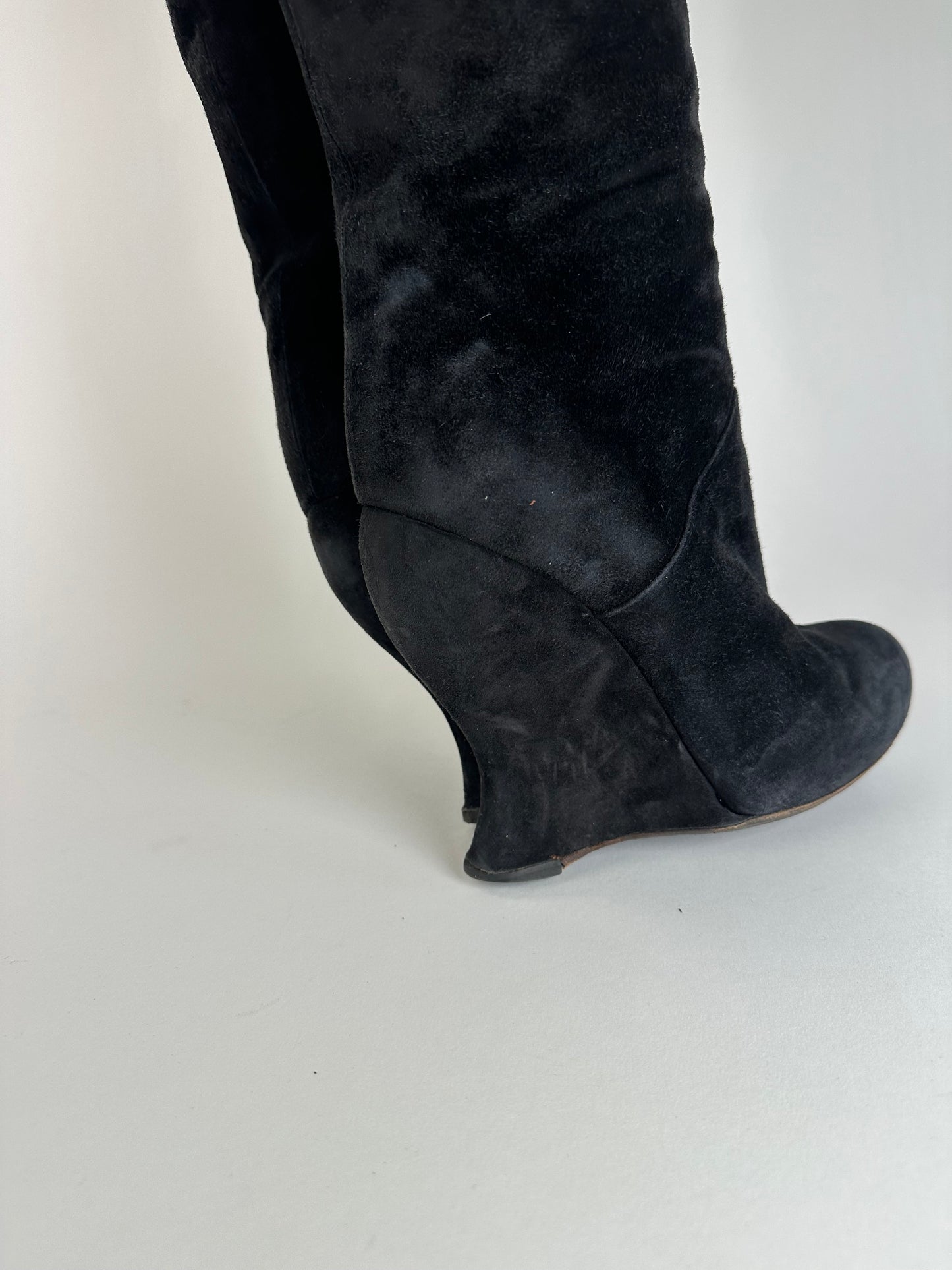 Vintage Bottega Veneta Suede Boots Black EU37,5