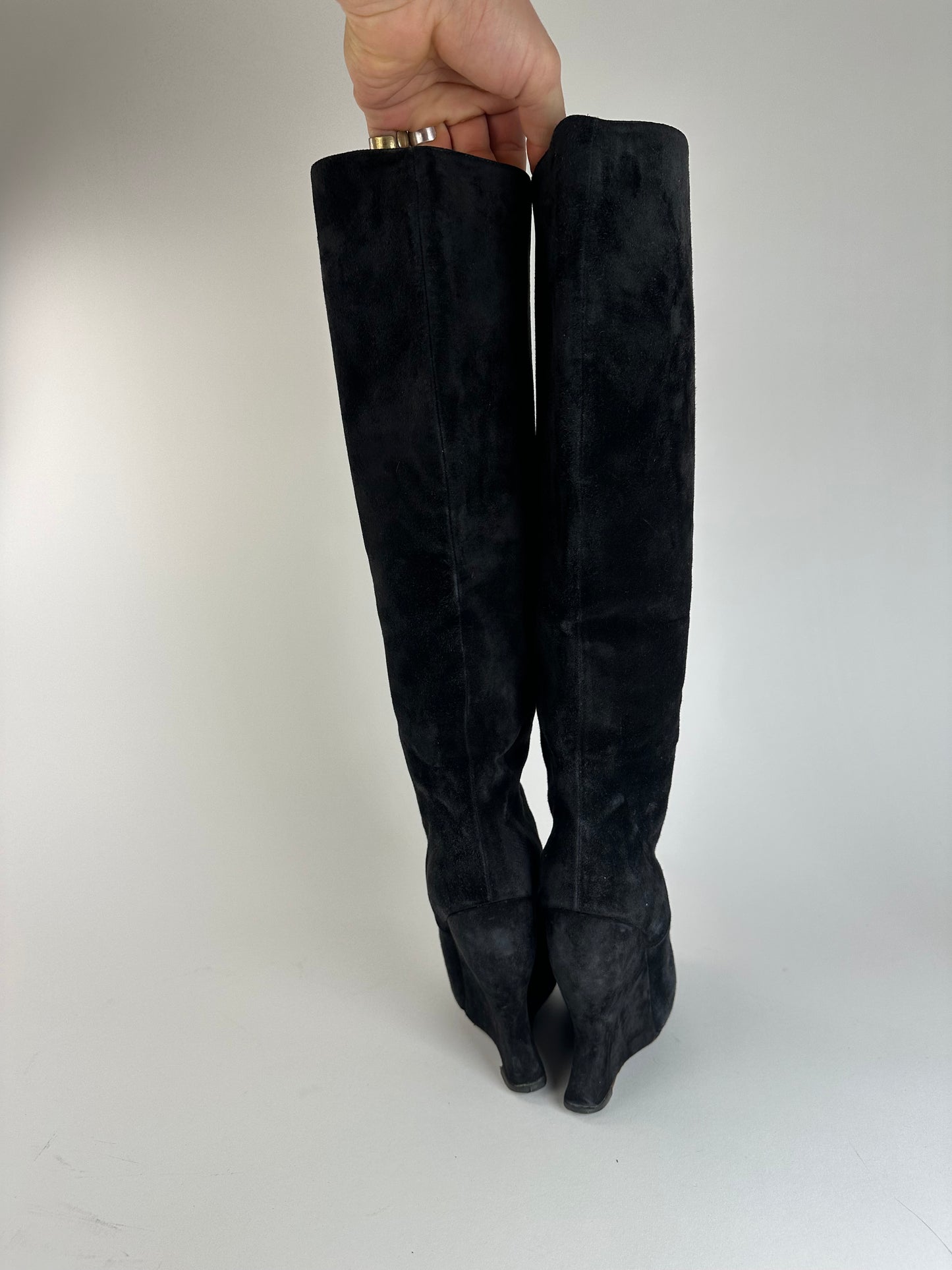 Vintage Bottega Veneta Suede Boots Black EU37,5