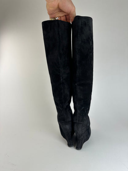 Vintage Bottega Veneta Suede Boots Black EU37,5