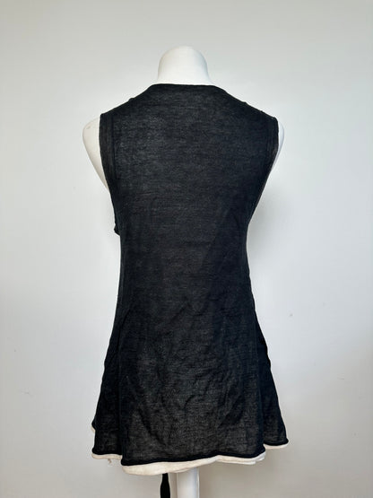 Vintage Issey Miyake Wool Wrap Top Black Cream M