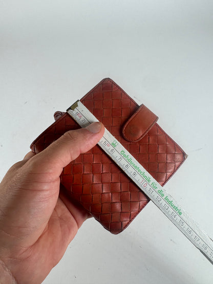 Vintage Bottega Veneta Intrecciato Leather wallet Orange