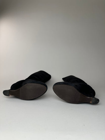 Vintage Bottega Veneta Suede Boots Black EU37,5