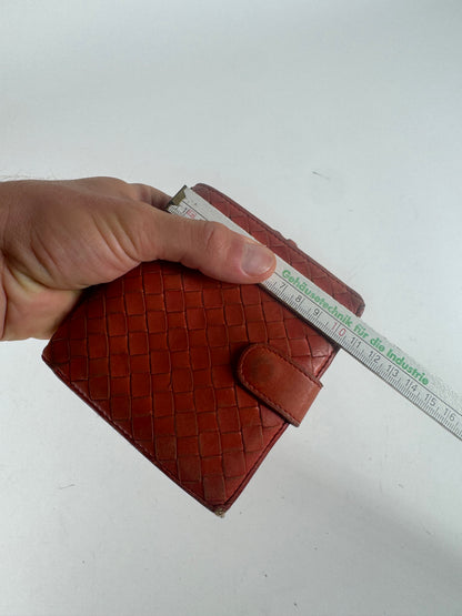Vintage Bottega Veneta Intrecciato Leather wallet Orange