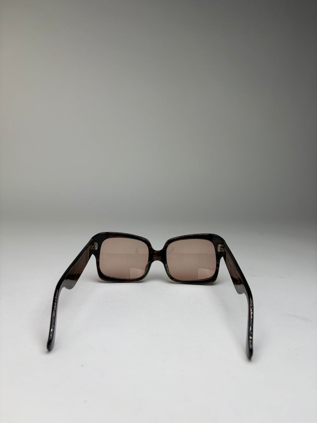 Vintage Yves Saint Laurent Chunky Acetate Sunglasses Late 1990s Brown Pink