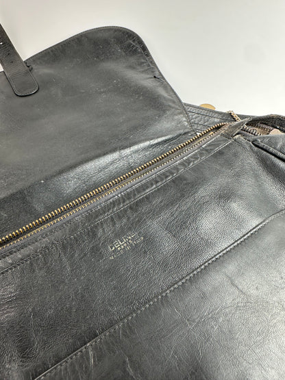 Vintage Celine Paris Multiway Leather Handbag Black