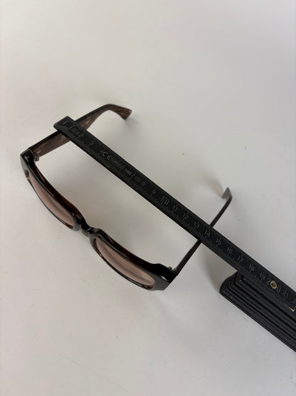Vintage Yves Saint Laurent Chunky Acetate Sunglasses Late 1990s Brown Pink