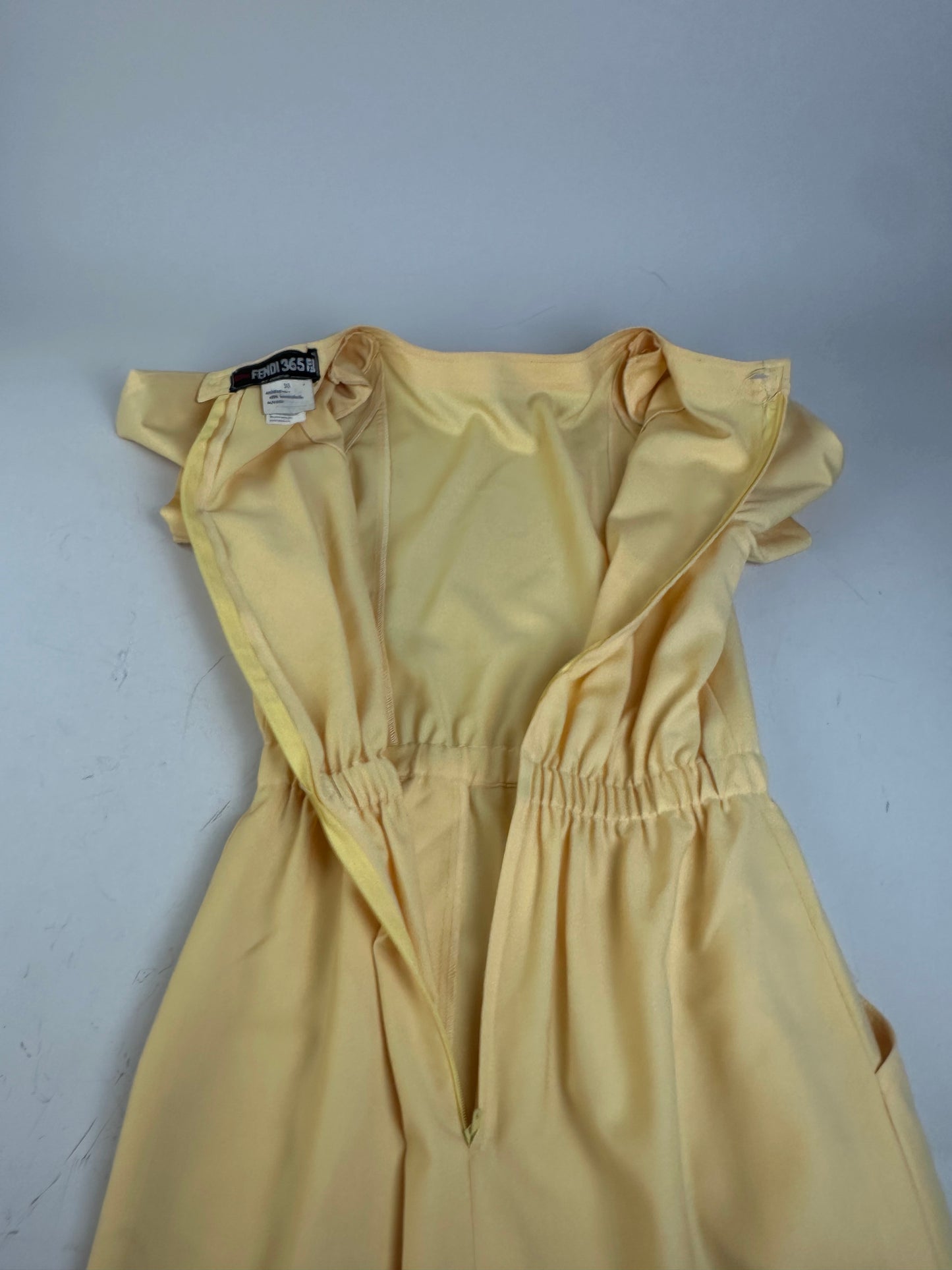 Vintage Fendi Lambswool Dress Light Yellow M