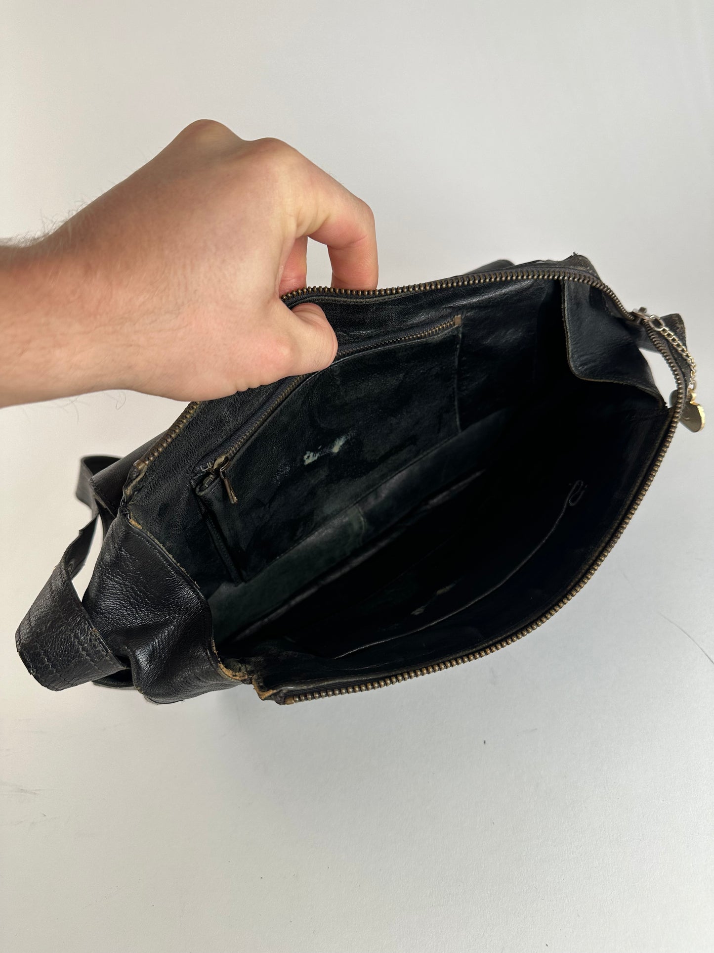 Vintage Celine Paris Multiway Leather Handbag Black