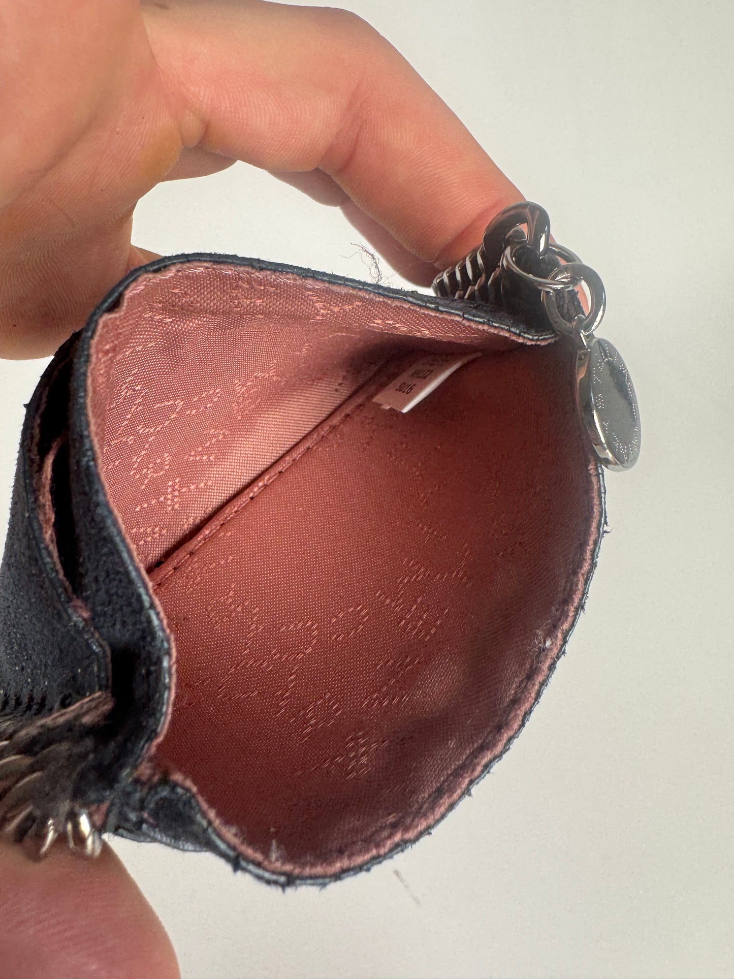 Vintage Stella Mc Cartney Vegan Suede Card Holder Navy