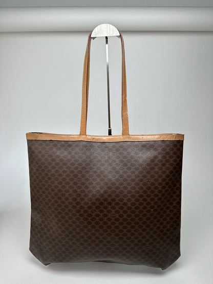 Vintage Celine Paris Big Bag leather monogram shopper brown