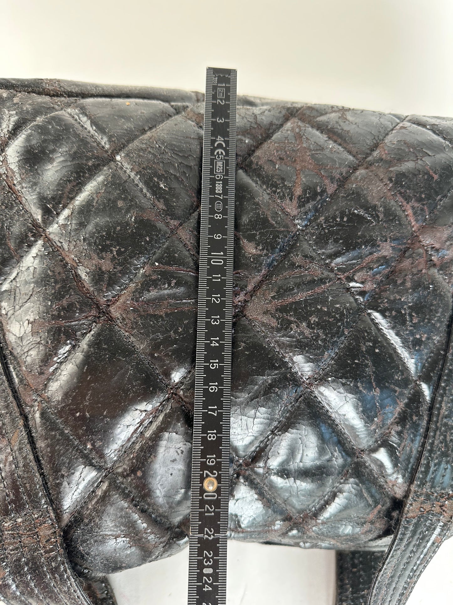 Vintage Chanel Patent Leather Bowling Bag Black
