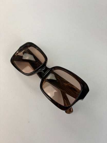 Vintage Yves Saint Laurent Chunky Acetate Sunglasses Late 1990s Brown Pink