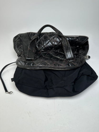 Vintage Chanel Patent Leather Bowling Bag Black