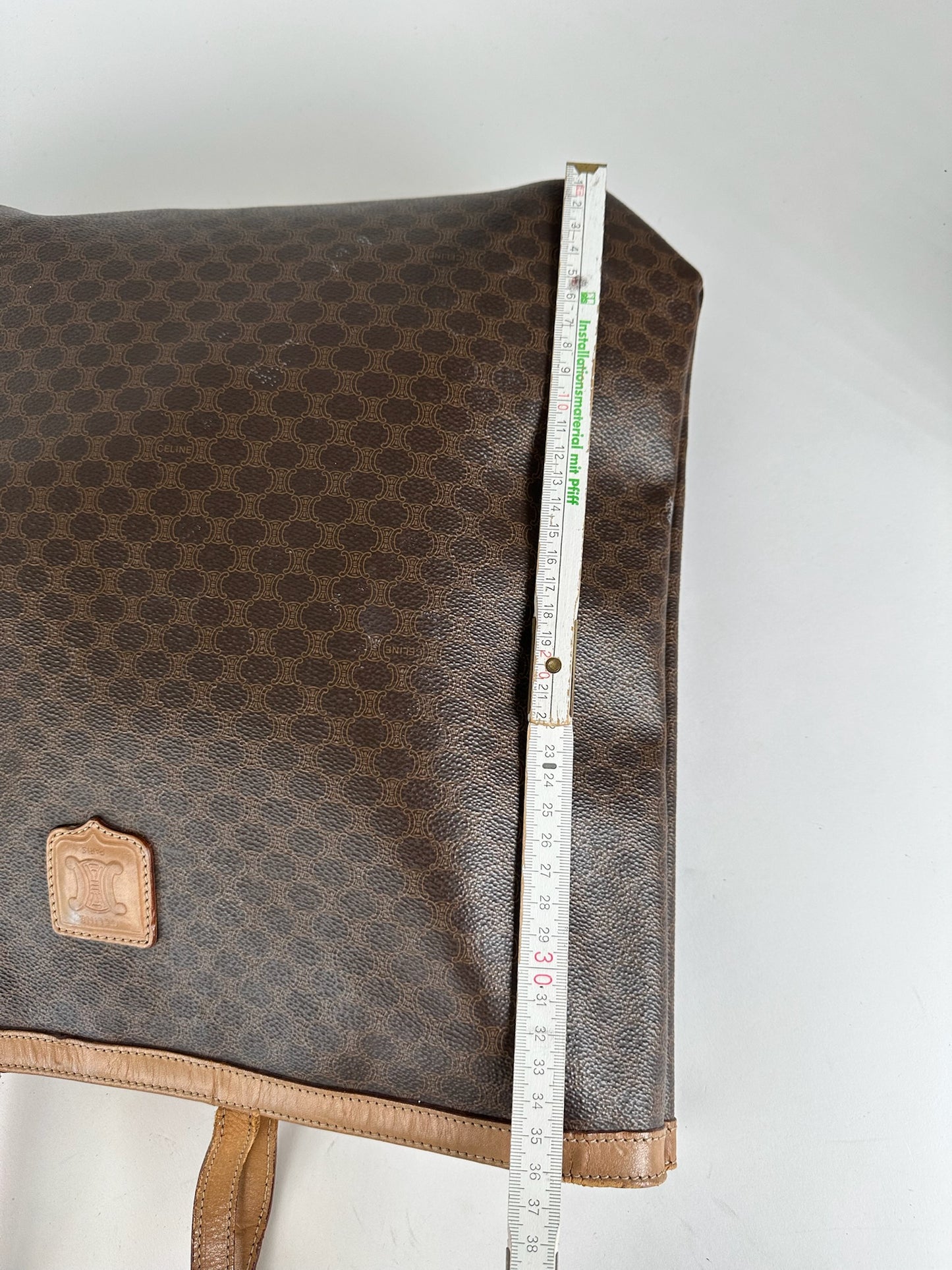 Vintage Celine Paris Big Bag leather monogram shopper brown