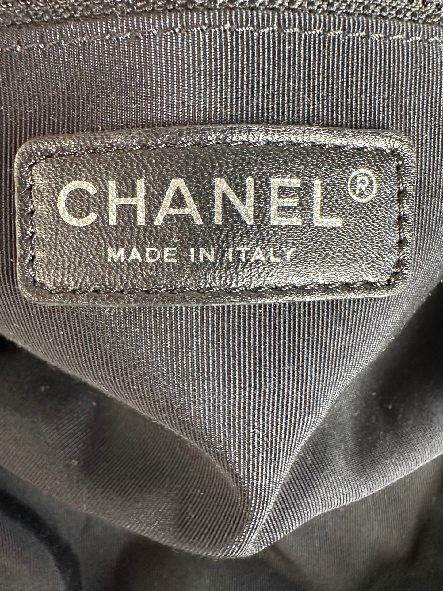 Vintage Chanel Patent Leather Bowling Bag Black