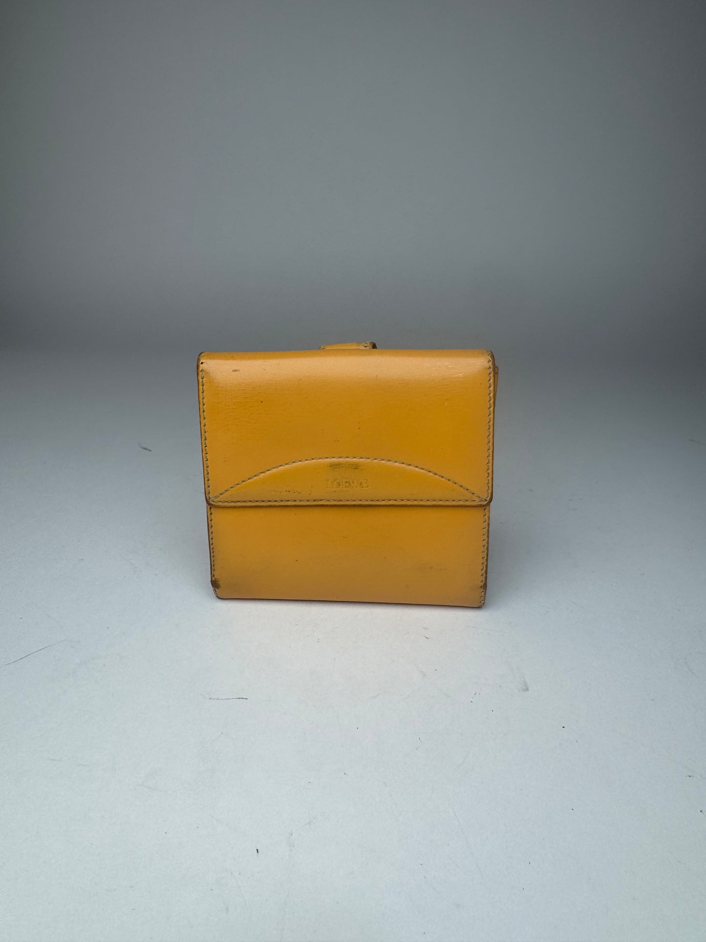 Vintage Loewe Madrid Patent Leather wallet yellow