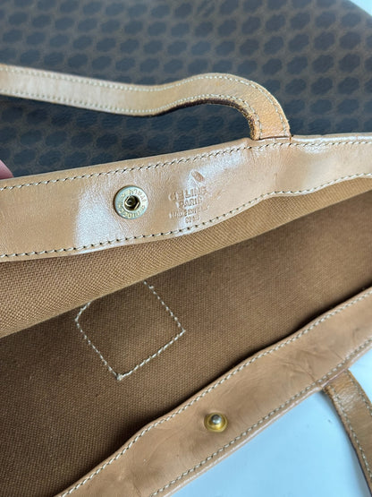Vintage Celine Paris Big Bag leather monogram shopper brown