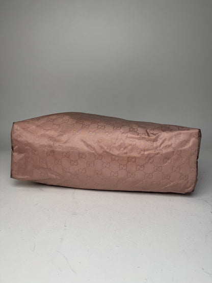 Vintage Gucci Monogram Tote Bag Pink Brown