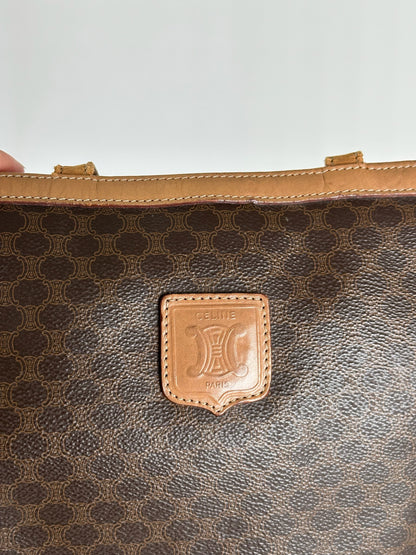 Vintage Celine Paris Big Bag leather monogram shopper brown