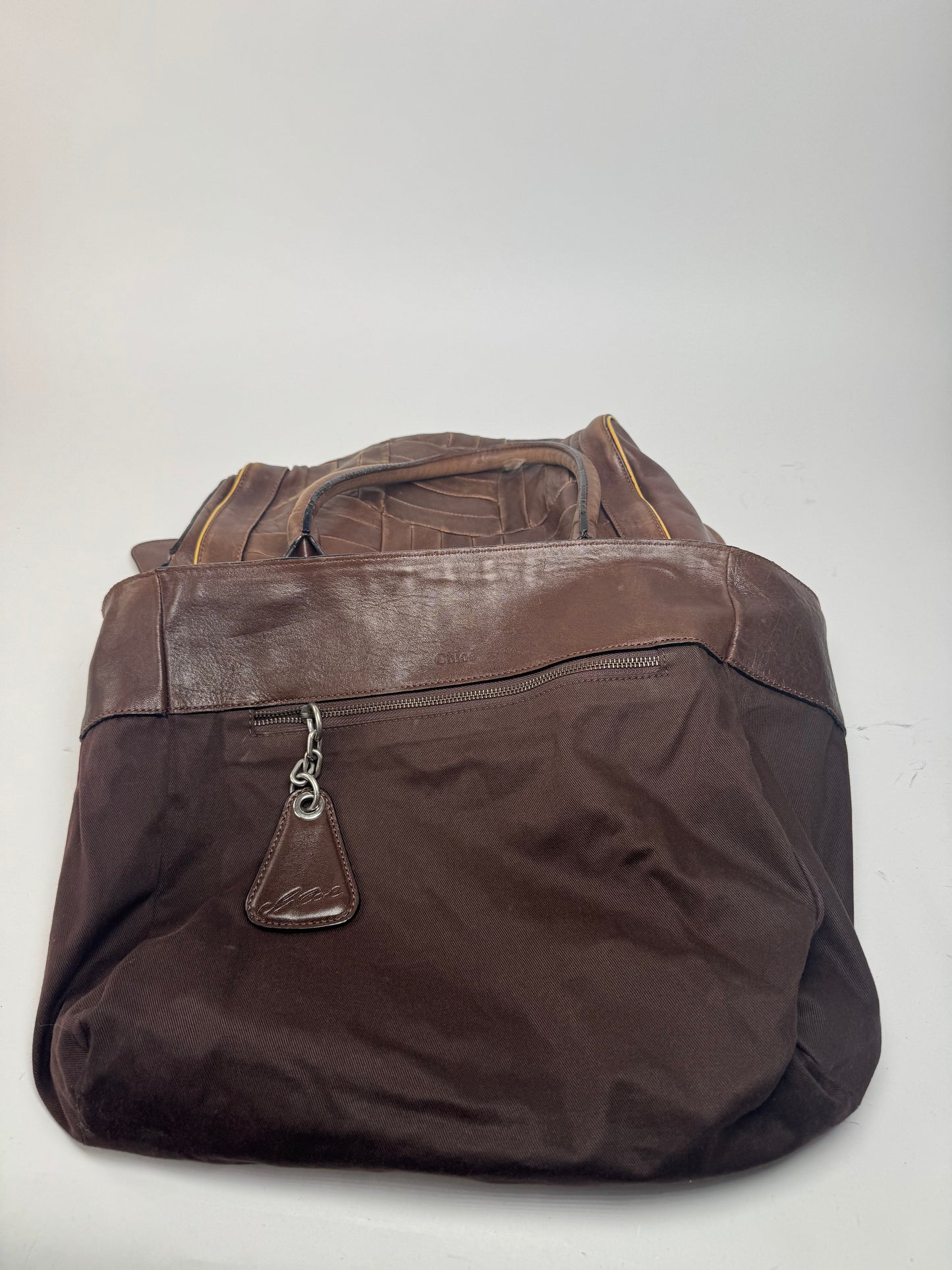 Sac cabas vintage en cuir Chloé marron