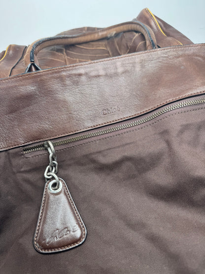 Sac cabas vintage en cuir Chloé marron