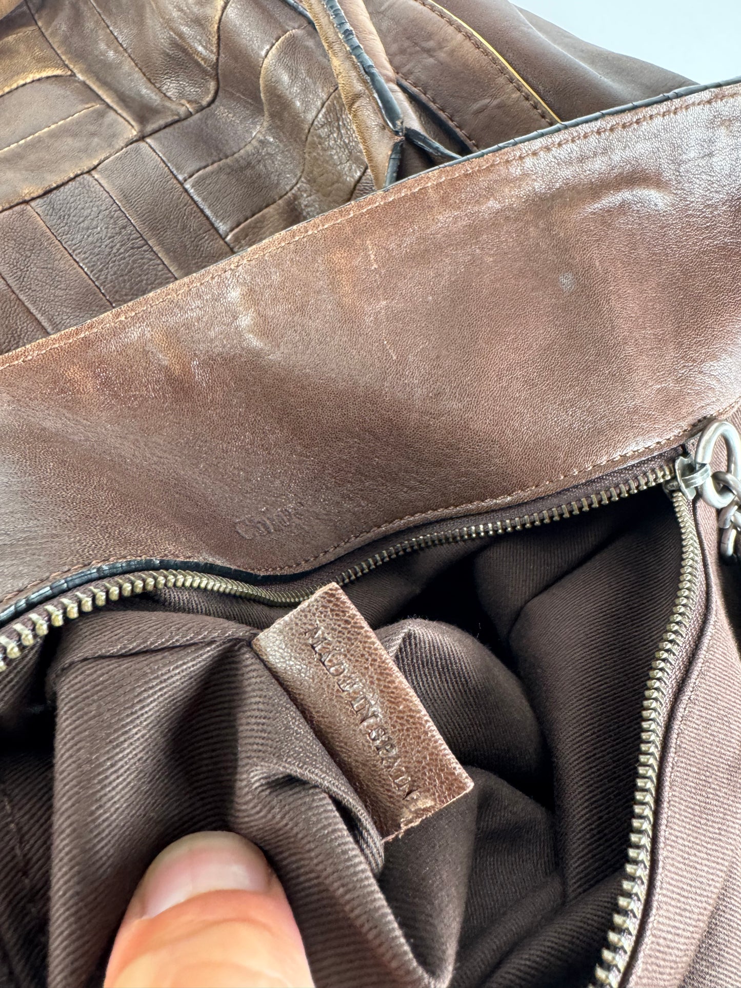 Sac cabas vintage en cuir Chloé marron