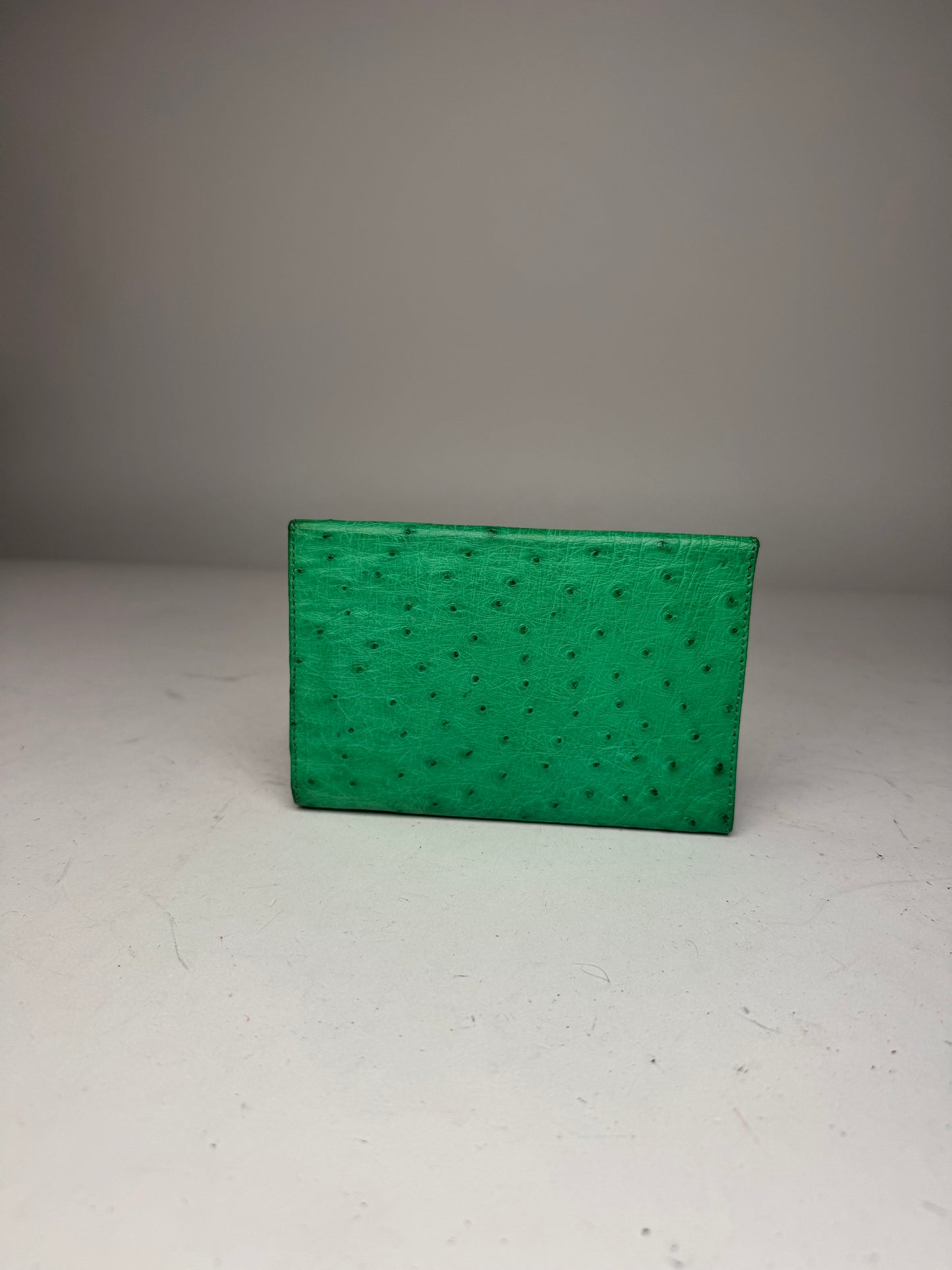 Vintage Ostrich Leather Wallet Green
