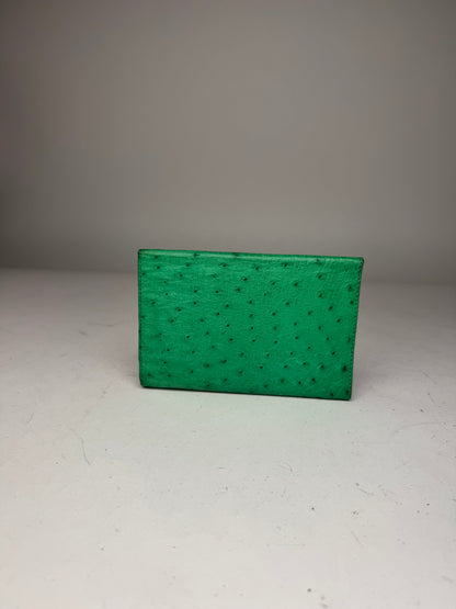 Vintage Ostrich Leather Wallet Green