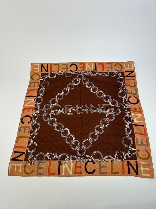 Vintage Celine Paris Triomphe Scarf Brown