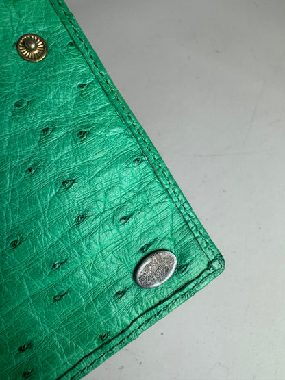 Vintage Ostrich Leather Wallet Green