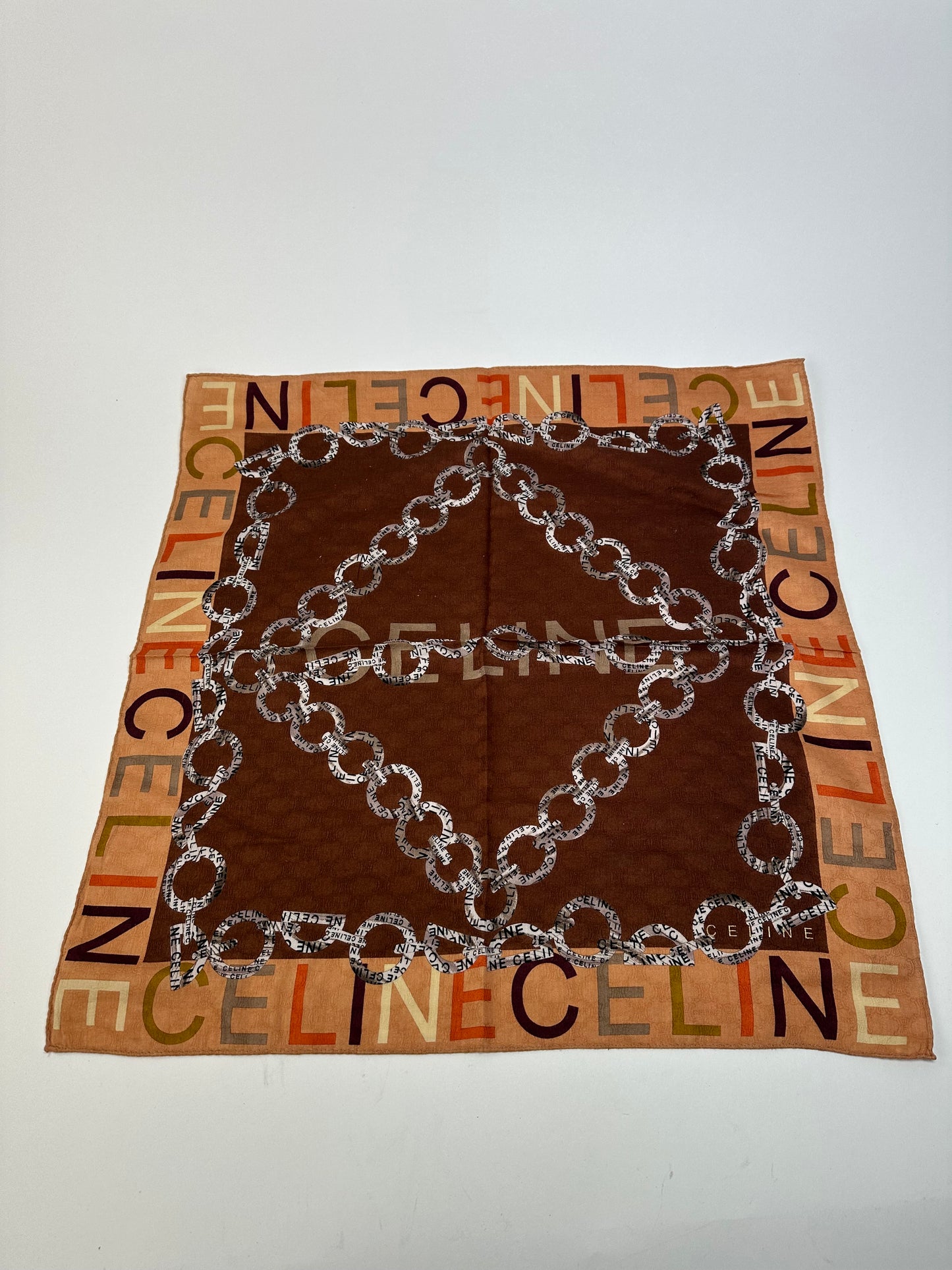 Vintage Celine Paris Triomphe Scarf Brown